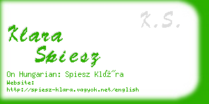 klara spiesz business card